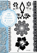Laden Sie das Bild in den Galerie-Viewer, Henna & Lace Tattoos (schwarz)