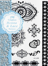 Laden Sie das Bild in den Galerie-Viewer, Henna & Lace Tattoos (schwarz)