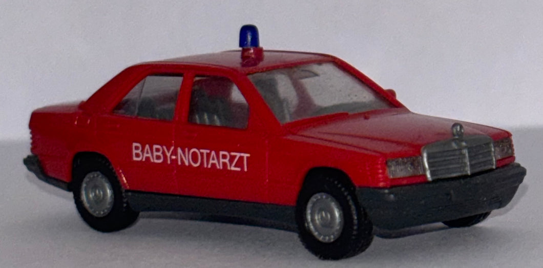 Herpa Mercedes 190 E Feuerwehr Baby Notarzt