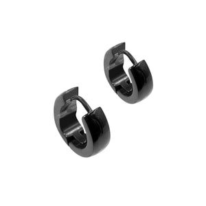2 Creolen aus Edelstahl "Black"