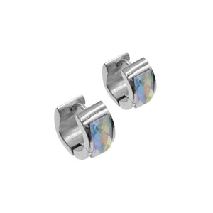 2 Creolen aus Edelstahl "Aquamarin"