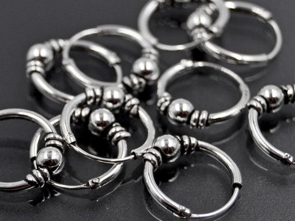 Feinste Bali Creolen aus Sterlingsilber