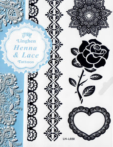Henna & Lace Tattoos (schwarz)