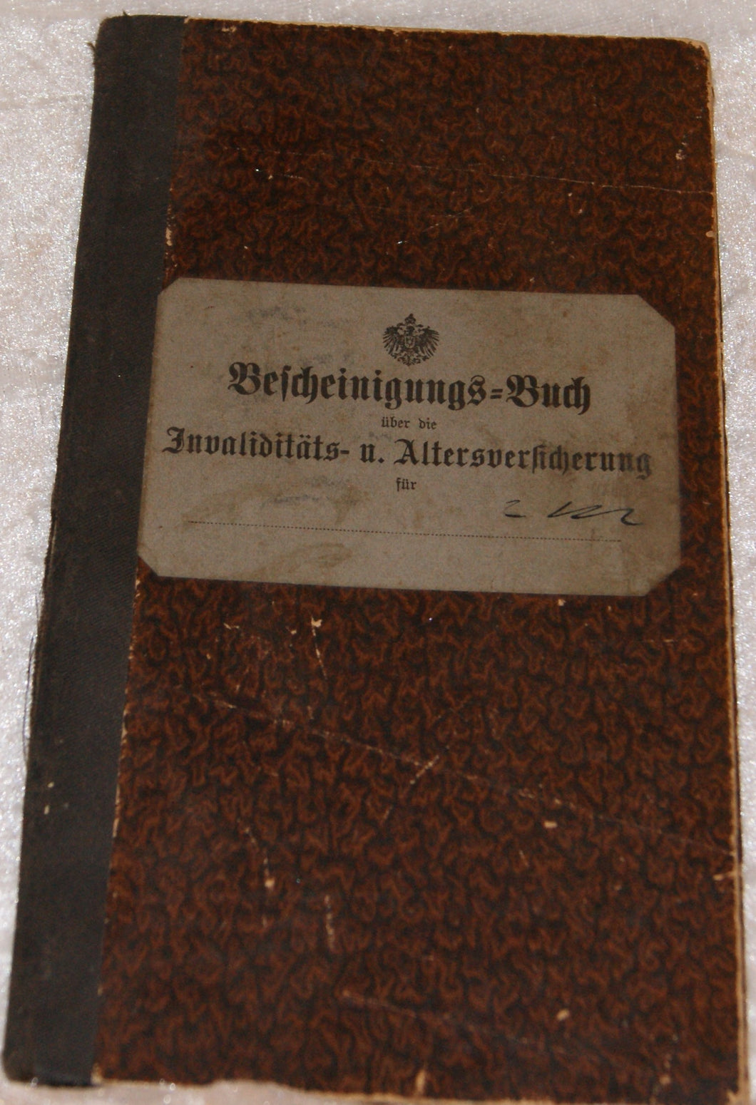 Bescheinigungsbuch Invaliditäts- und Altersversicherung erster Eintrag von 1894 in Lage