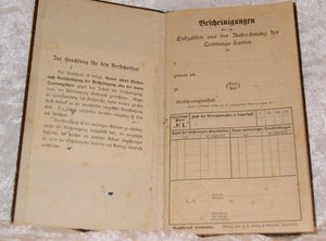 Bescheinigungsbuch Invaliditäts- und Altersversicherung erster Eintrag von 1894 in Lage