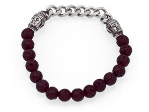 Ein Edelstahlarmband mit Lavasteinen (Thai Buddah)